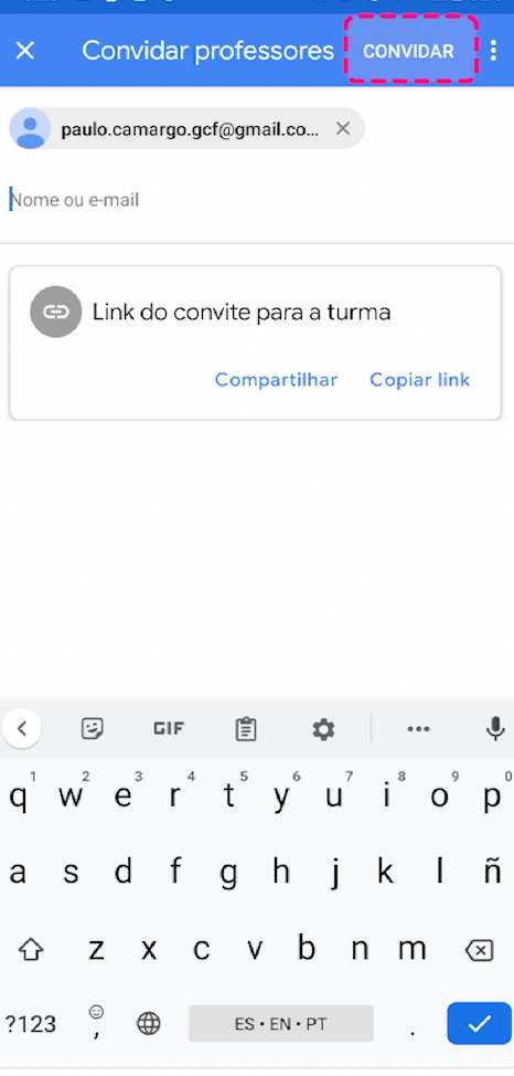 como adicionar professor no google sala de aula -  imagem2